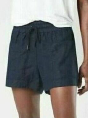 Athleta Cabo Linen 4” Navy Blue Shorts | Size 16